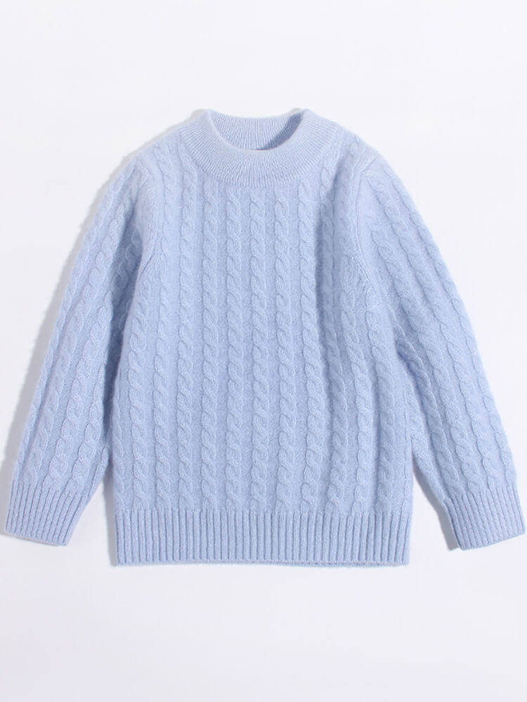 (image for) Classic Cable Knit Cashmere Pullover Sweater for Boys and Girls